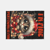 Funny Cat Weihnachten Ich bin gut alles ist gut Fleecedecke (Vorderseite (Horizontal))