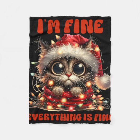 Funny Cat Weihnachten Ich bin gut alles ist gut Fleecedecke (Vorderseite)