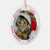 Funny Cat Weihnachten Keramik Ornament (Rechts)