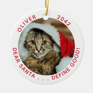 Funny Cat Weihnachten Keramik Ornament