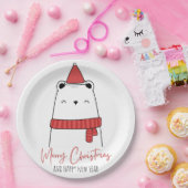 Funny Cat Weihnachten Pappteller (Party)