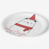 Funny Cat Weihnachten Pappteller (Schrägansicht)