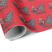 Funny Cat Weihnachts Red Wrapping Papier Geschenkpapier (Rolleneckpunkt)