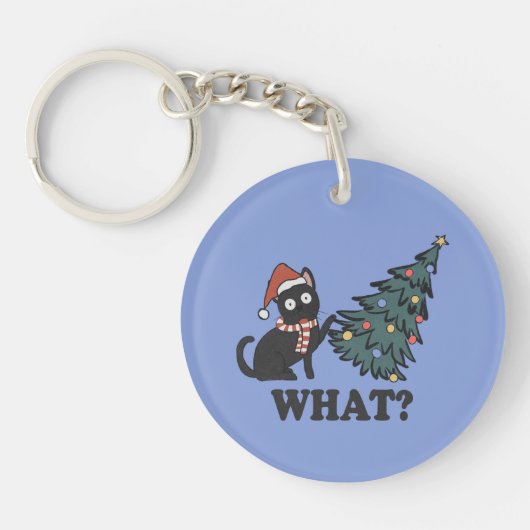Funny Cat Weihnachts-Schlüsselanhänger Schlüsselanhänger (Vorderseite)