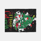 Funny Cat Weihnachtsbaum Frohe Katzen Lover Fleecedecke (Vorderseite (Horizontal))