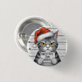Funny Cat Weihnachtsbaum Killer Button (Vorne & Hinten)