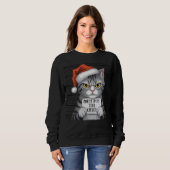 Funny Cat Weihnachtsbaum Killer Frauen Sweatshirt (Vorne ganz)