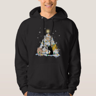 Funny Cat Weihnachtsbaum Niedliche Katzen Design F Hoodie