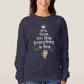 Funny Cat Weihnachtsbaumlichter ist gut Sweatshirt (Vorderseite)