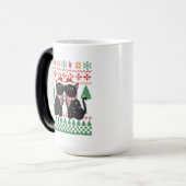 Funny Cat Weihnachtsbeleuchtung Katzen Lover Ugly Verwandlungstasse (Vorderseite Links)