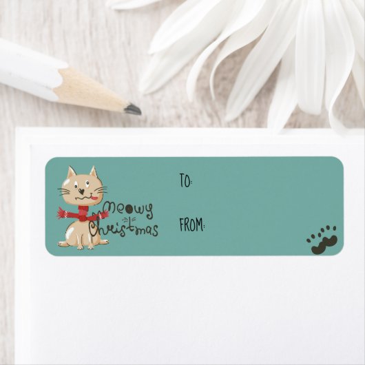 Funny Cat Weihnachtsgeschenksticker (Insitu)