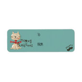 Funny Cat Weihnachtsgeschenksticker (Vorne)