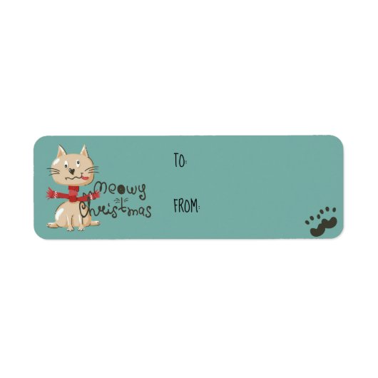 Funny Cat Weihnachtsgeschenksticker (Vorne)