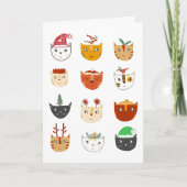 Funny Cat Weihnachtskarte Feiertagskarte (Vorderseite)