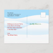 Funny Cat Weihnachtskarten | Tabby Snowman Ankündigungspostkarte (Rückseite)