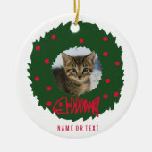 Funny Cat Weihnachtskranz mit dem Foto deiner Katz Keramik Ornament (Vorne)