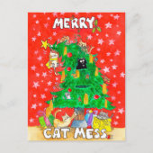 Funny Cat Weihnachtspostkarte Postkarte (Vorderseite)