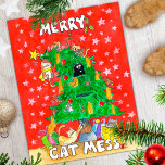 Funny Cat Weihnachtspostkarte Postkarte<br><div class="desc">Zur Erinnerung an meine beiden Katzen. Jeder,  der schon einmal eine Katze besessen hat,  versteht die wahre Freude der Weihnachten mit unseren felinen Freunden.</div>