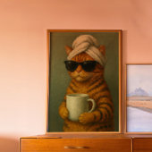 Funny Cat Wellness-Center Wine Art, Geschenk für K Poster