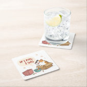 Funny Cat Wenn ich mich hinziehe, sitze ich Unters Rechteckiger Pappuntersetzer (Vor Ort)