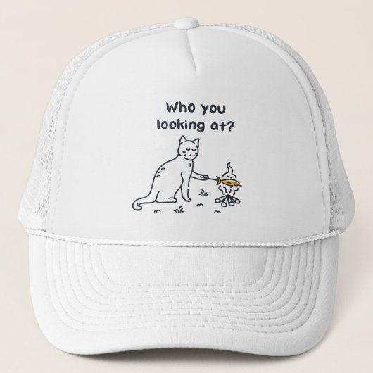 Funny Cat Wer sieht man? Truckerkappe (Vorderseite)