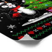 Funny Cat What Black Cat Christmas Tree Ugly Xmas Poster (Ecke)