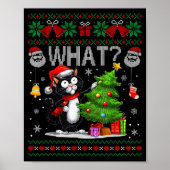 Funny Cat What Black Cat Christmas Tree Ugly Xmas Poster (Vorne)