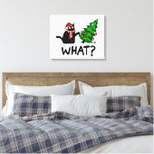 Funny Cat What Black Cat Pushing Christmas Tree T- Leinwanddruck (Insitu (Schlafzimmer))