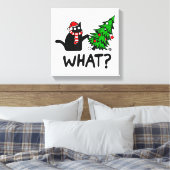 Funny Cat What Black Cat Pushing Christmas Tree T- Leinwanddruck (Insitu (Schlafzimmer))
