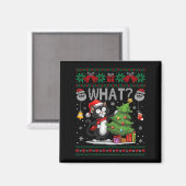 Funny Cat What Black Cat Weihnachtsbaum Ugly Xmas Magnet (Vorderseite/Rückseite)