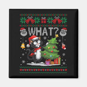 Funny Cat What Black Cat Weihnachtsbaum Ugly Xmas Magnet