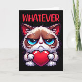 Funny Cat Whatever Grumpy Valentine  Karte (Vorderseite)