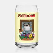 Funny Cat Window Yellow Freedom Dosenglas (Vorderseite)