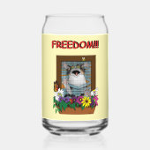 Funny Cat Window Yellow Freedom Dosenglas (Rückseite)