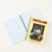Funny Cat Window Yellow Freedom Notizblock (Innenseite)