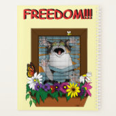 Funny Cat Window Yellow Freedom Planer (Rückseite)