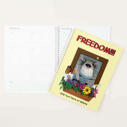 Funny Cat Window Yellow Freedom Planer (Anzeige)