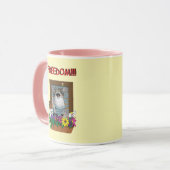 Funny Cat Window Yellow Freedom Tasse (Vorderseite Links)