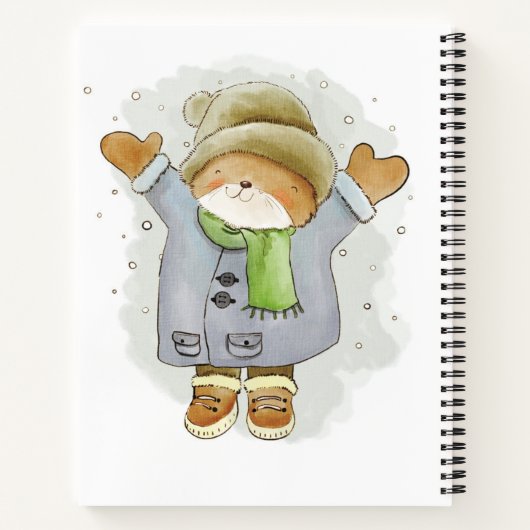 Funny Cat Winter Snowfall Trenino Comic Kitten Notizblock (Rückseite)