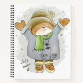 Funny Cat Winter Snowfall Trenino Comic Kitten Notizblock (Vorderseite)