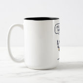 Funny Cat with Knife Zweifarbige Tasse (Links)