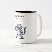 Funny Cat with Knife Zweifarbige Tasse (VorderseiteRechts)