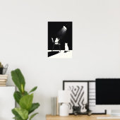 Funny cat with telescope poster (Heimbüro)