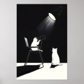 Funny cat with telescope poster (Vorne)
