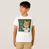 Funny Cat Working from Zuhause Illustration T-Shirt (Vorne ganz)
