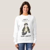 Funny Cat Wrapped in Christmas Lights Winter Humor Sweatshirt (Vorne ganz)