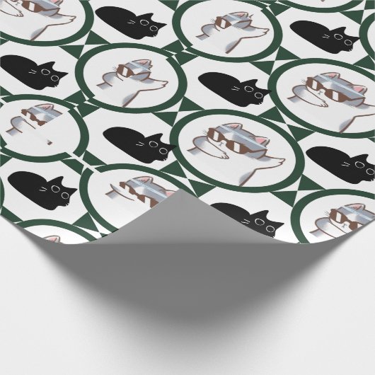 Funny Cat Wrapping Paper Geschenkpapier (Ecke)