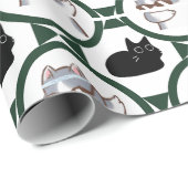 Funny Cat Wrapping Paper Geschenkpapier (Rolleneckpunkt)