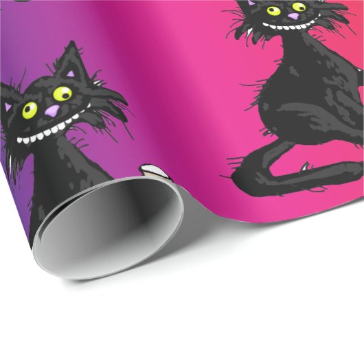 Funny Cat Wrapping Paper Geschenkpapier (Rolleneckpunkt)
