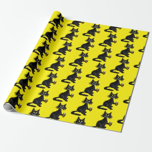 Funny Cat Wrapping Paper Geschenkpapier (Ungerollt)
